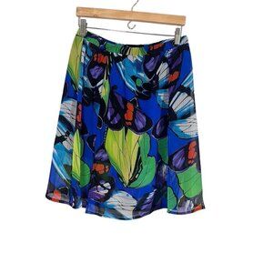 SOHO Skirt Women M Blue Mini Butterfly Colorful Sheer Preppy Boho Hippie Indie
